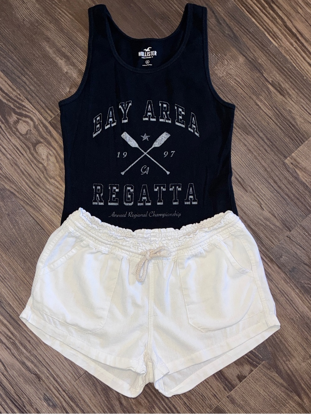 Cali 1850 Los Angeles smocked waistband casual beach shorts